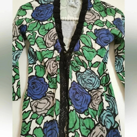 Anthropologie | Tabitha Laced Roses Floral Cardigan Sweater Size S Small - Picture 8 of 8